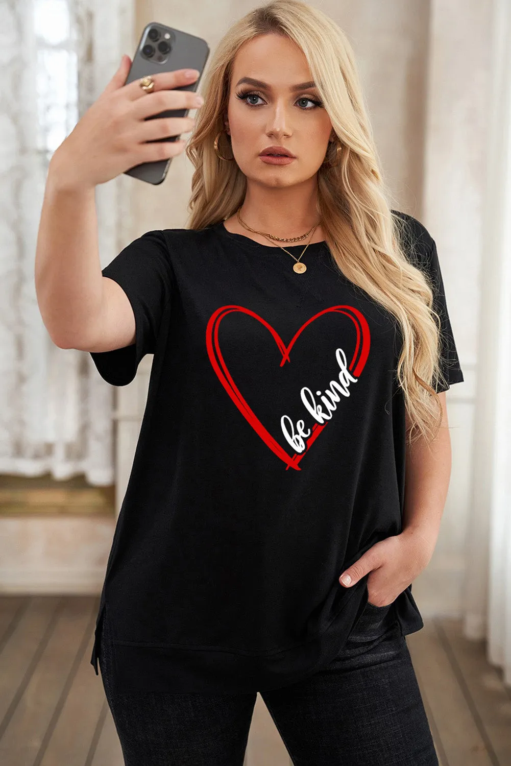Leopard Lightning Print Crewneck Plus Size T-shirt