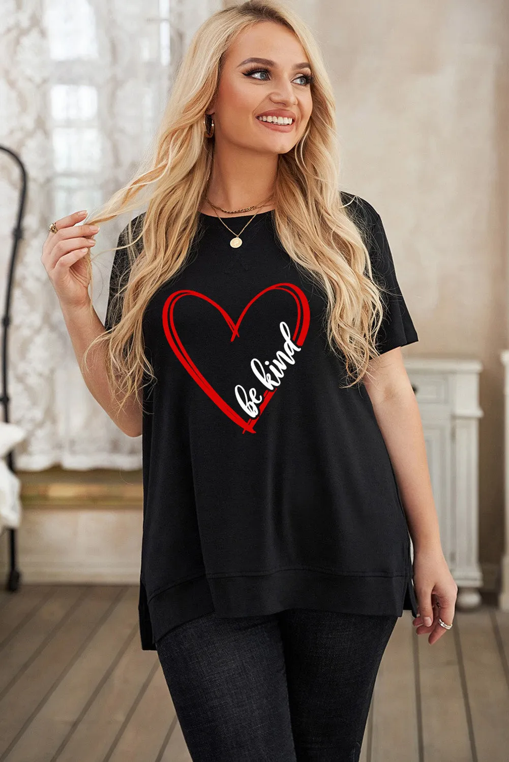 Leopard Lightning Print Crewneck Plus Size T-shirt