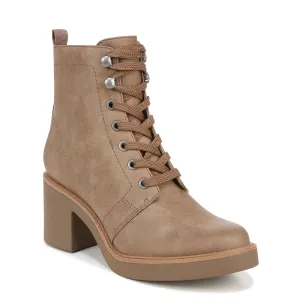 LifeStride Womens Rhodes Combat Block Heel Boot Mushroom 9 M