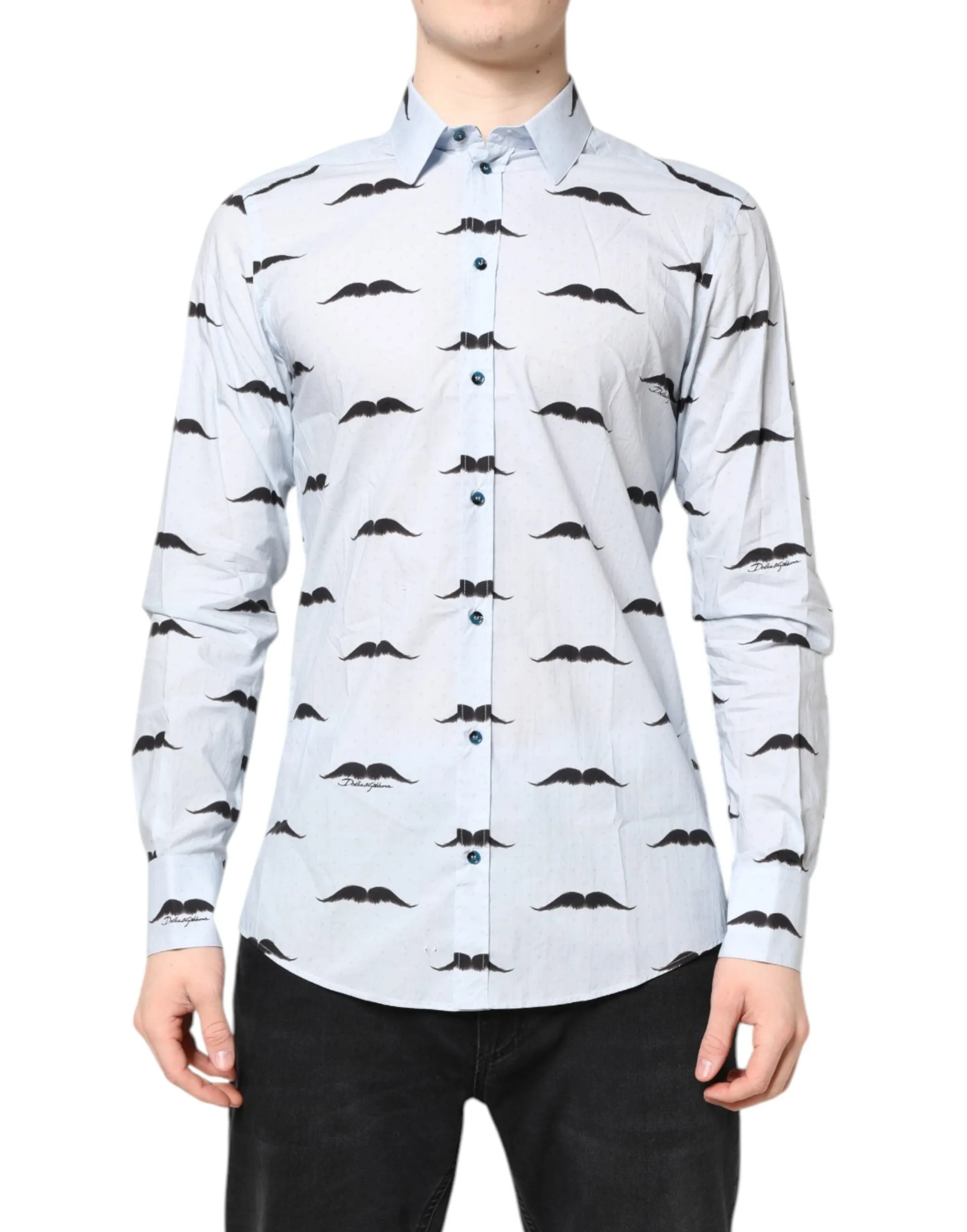 Light Blue Cotton MARTINI Formal Dress Shirt