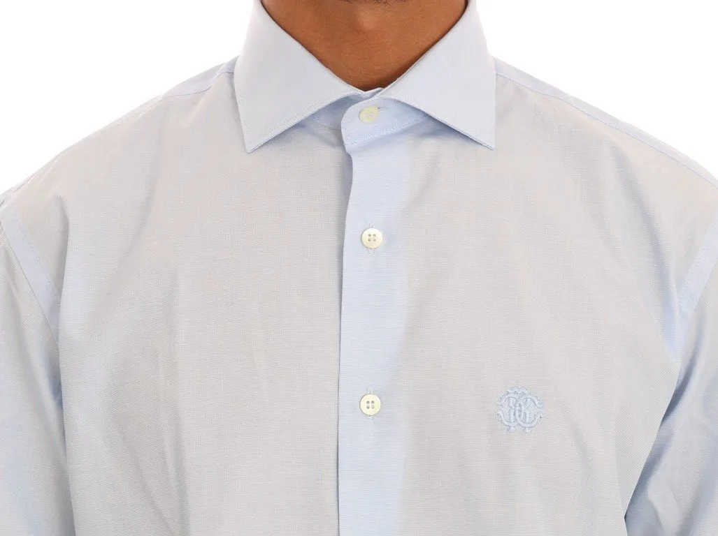 Light Blue Cotton Slim Fit Dress Shirt