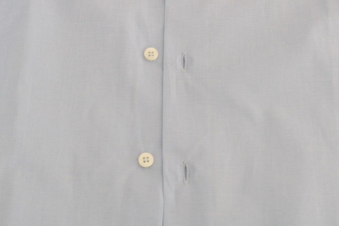 Light Blue Cotton Slim Fit Dress Shirt
