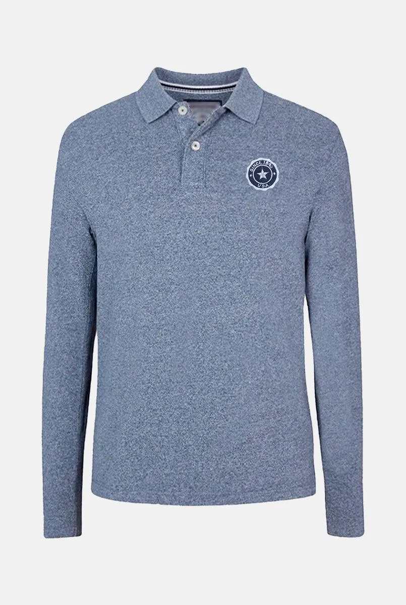 Light Blue Full Sleeve Polo t shirts for men