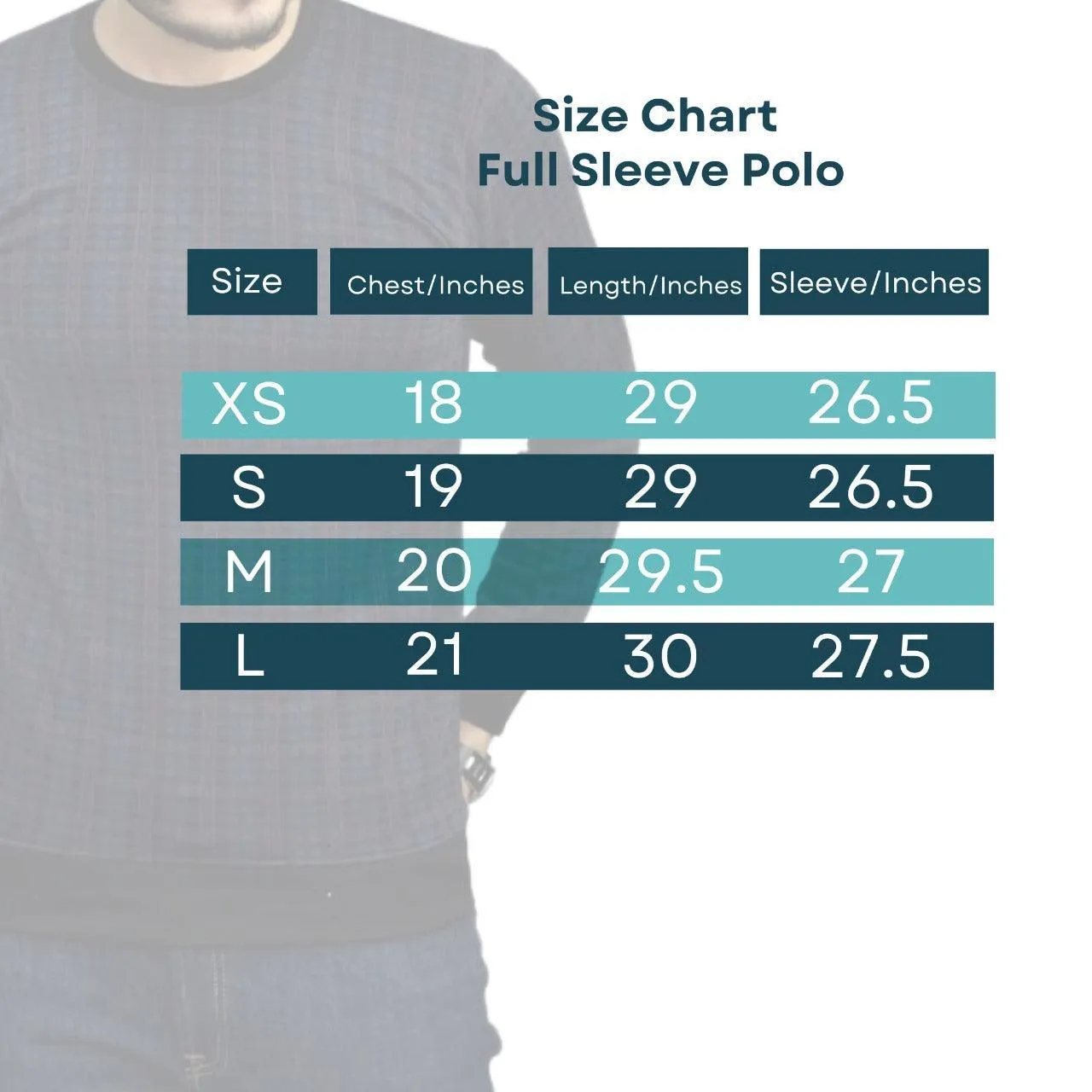 Light Blue Full Sleeve Polo t shirts for men