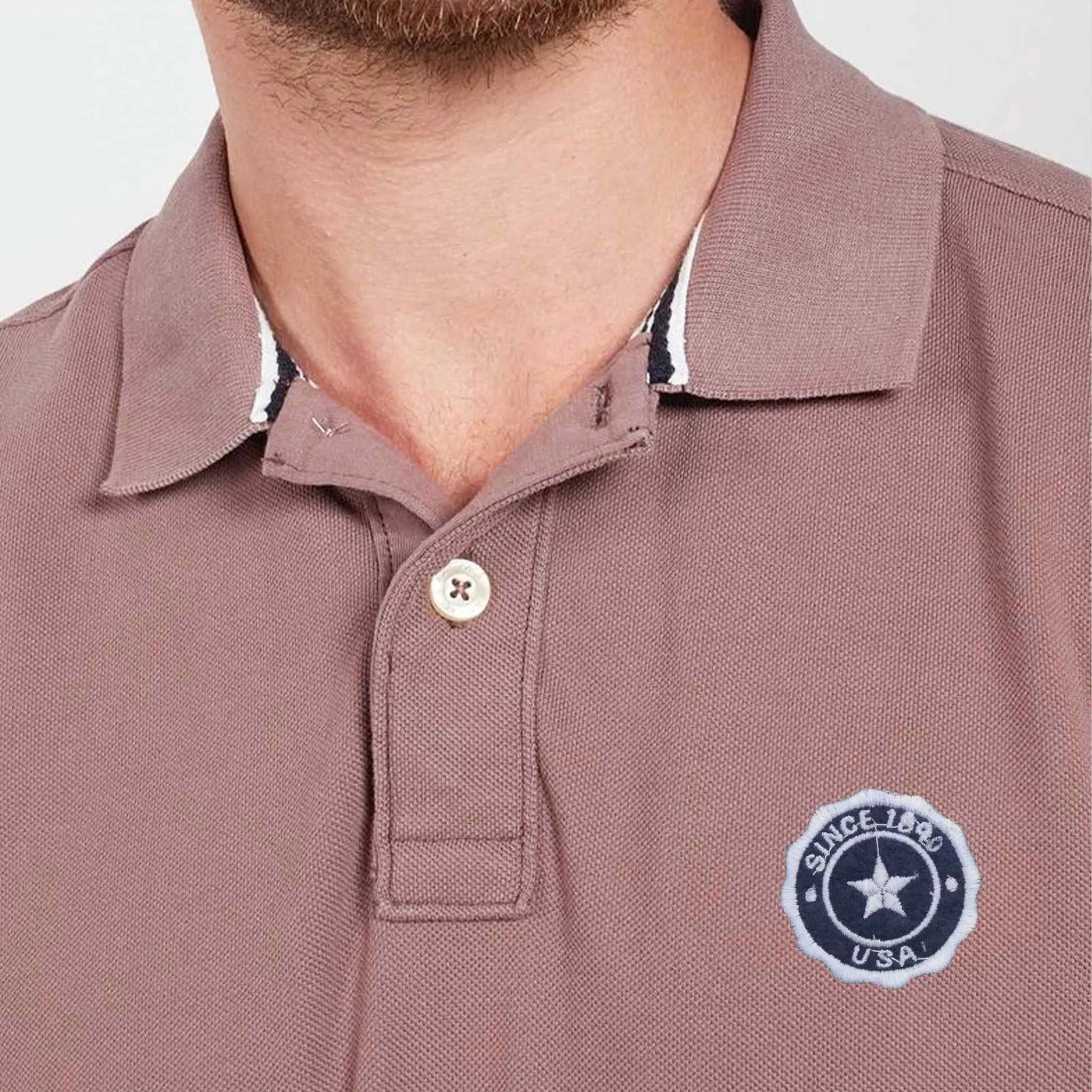 Light Brown Full Sleeve Polo Shirts for Men