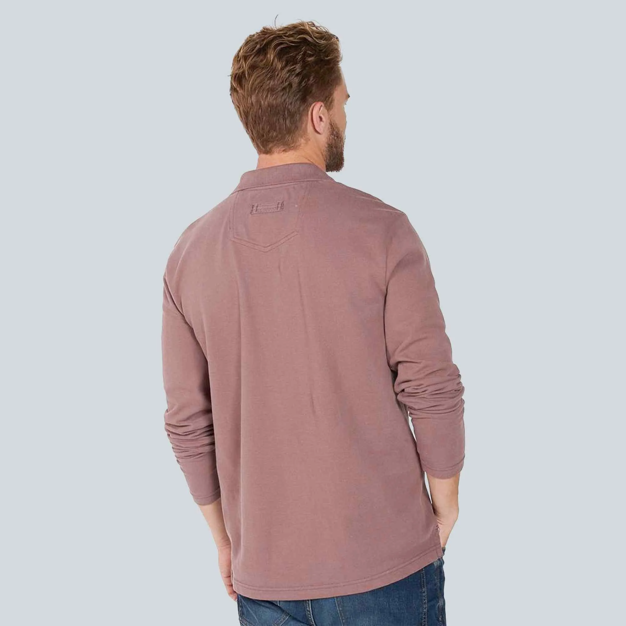 Light Brown Full Sleeve Polo Shirts for Men