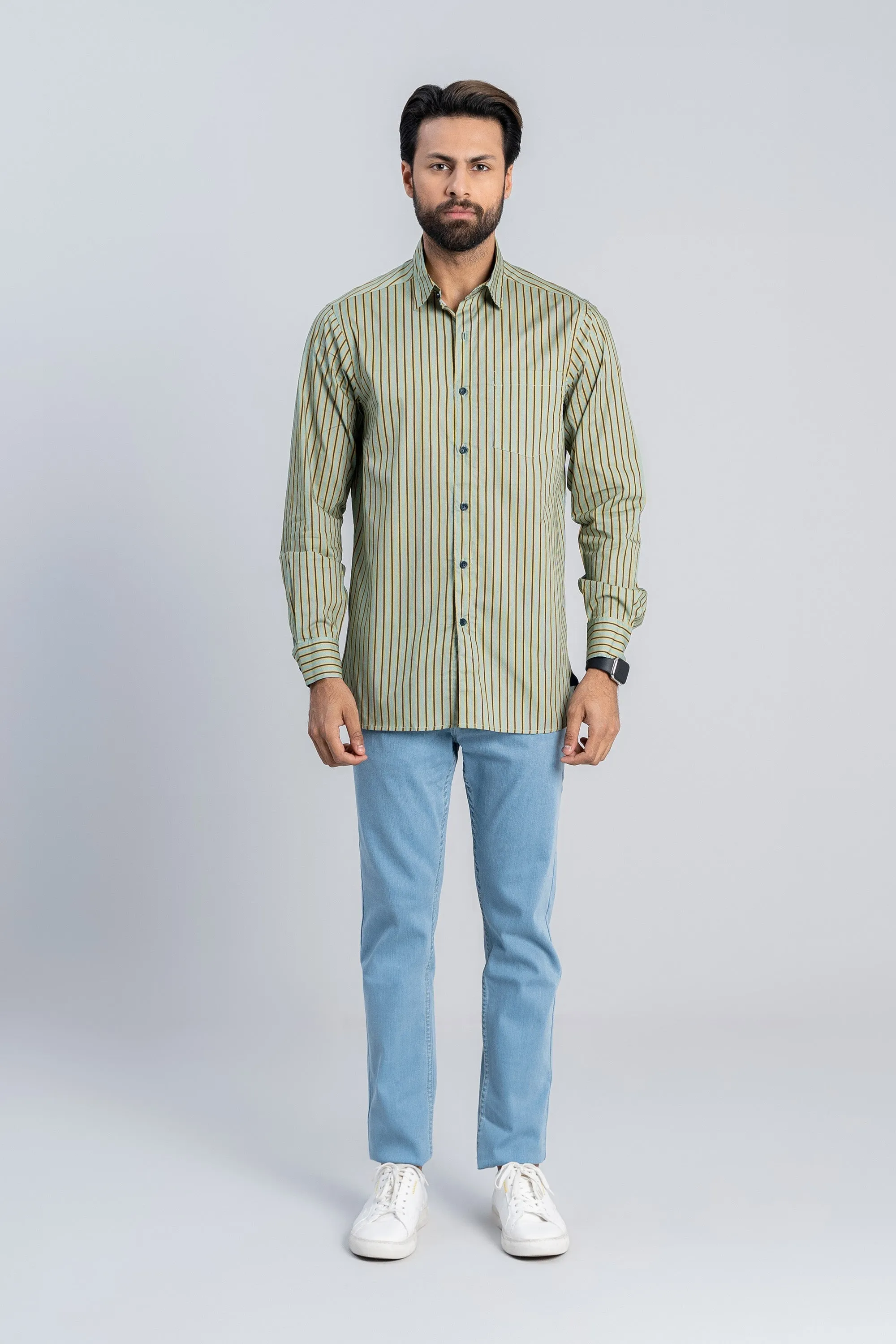 Light Green Digital Print Shirt