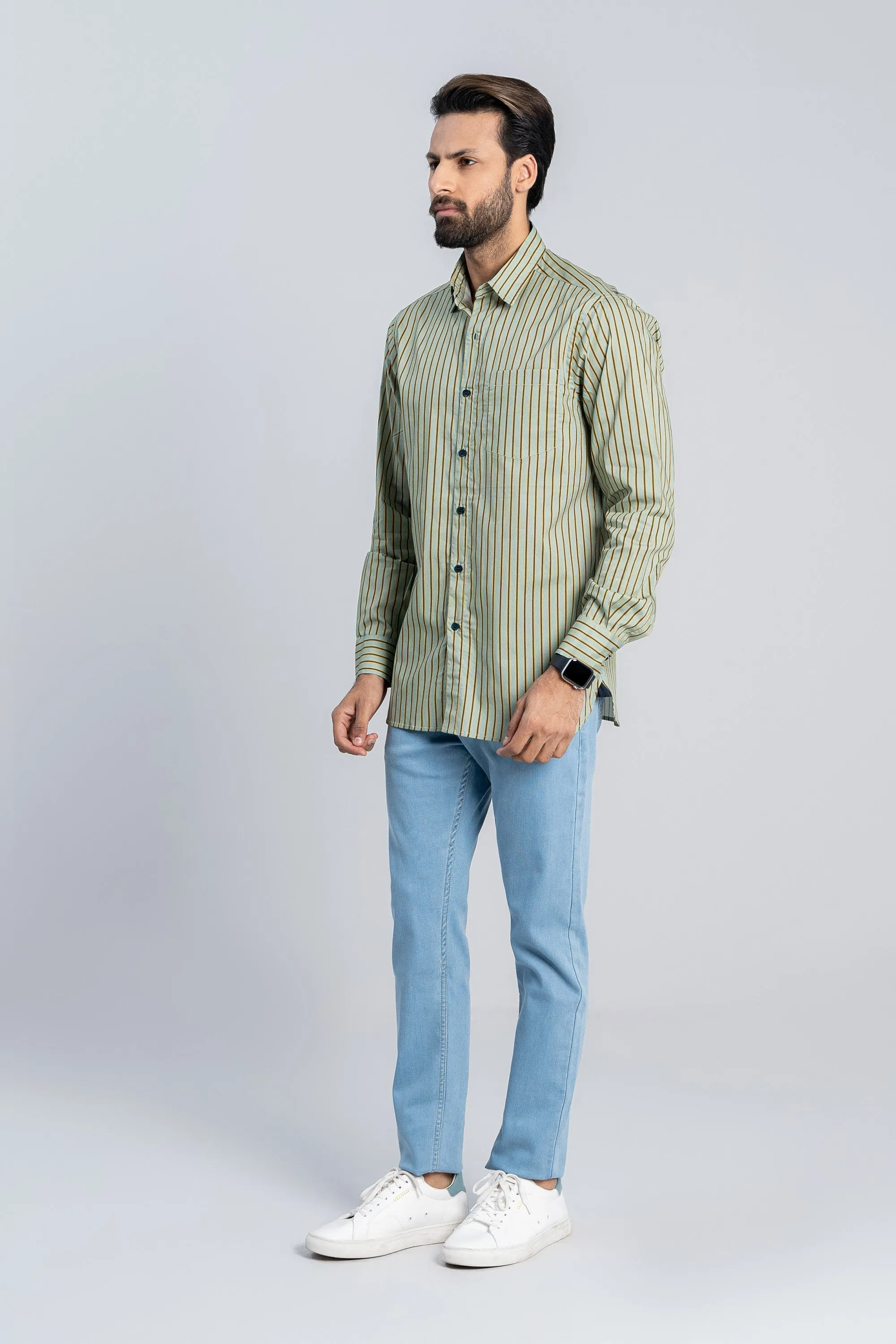 Light Green Digital Print Shirt