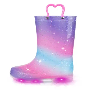 Light Up Kids Rain Boots with Handles