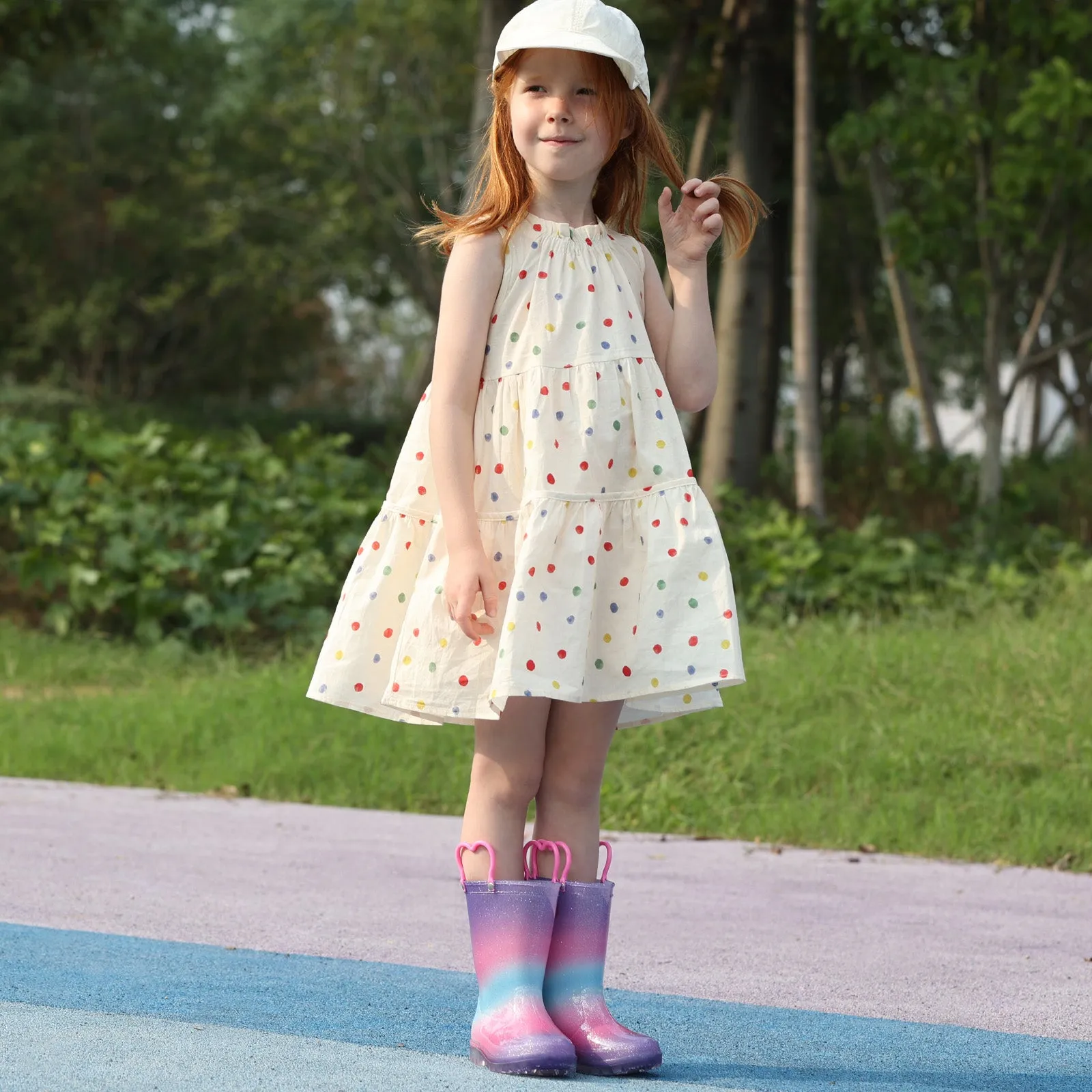Light Up Kids Rain Boots with Handles