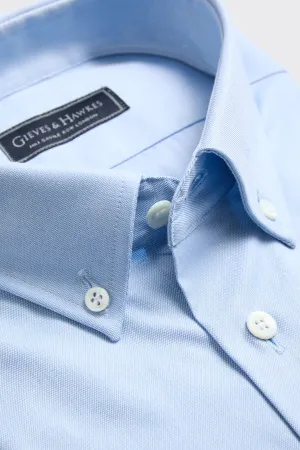 Lilburn Oxford Cotton Button-Down Single Cuff Shirt Blue