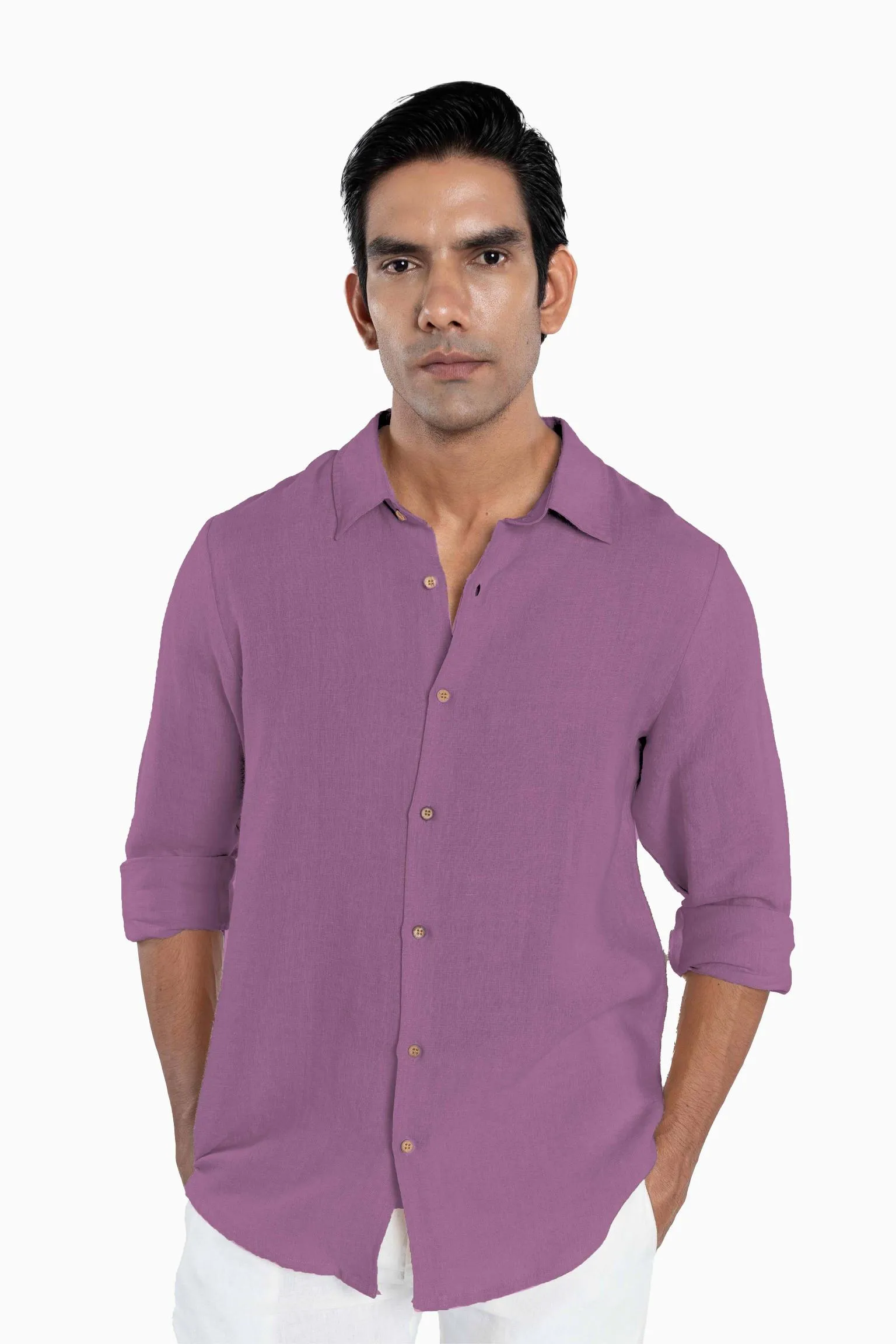 Linen Arlo Shirt-Oatmeal