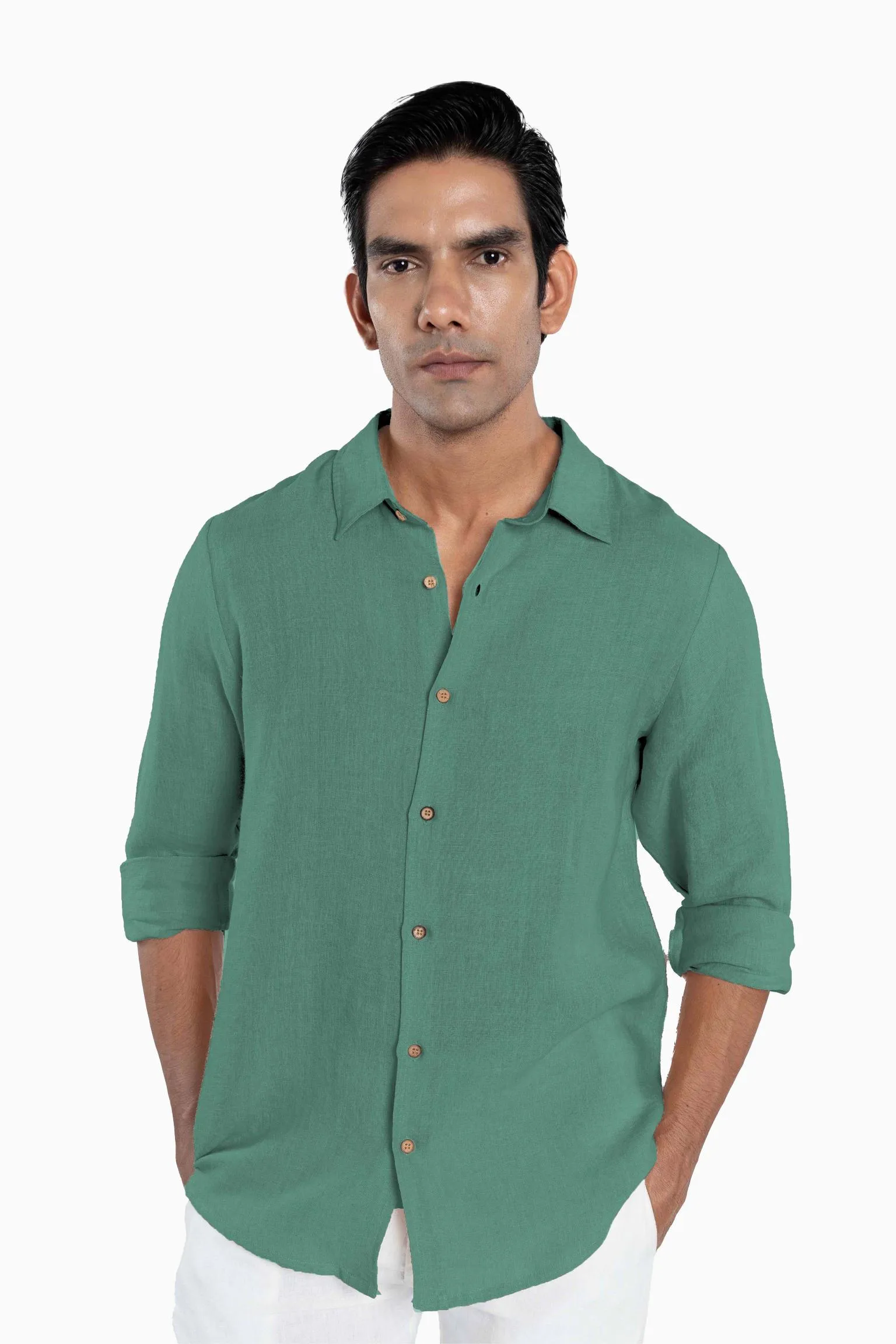Linen Arlo Shirt-Oatmeal