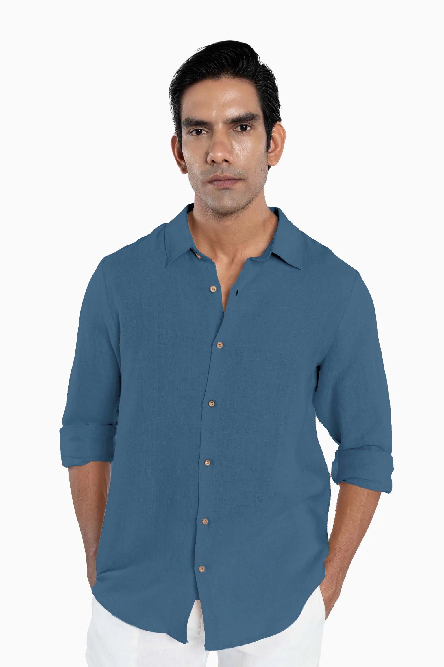 Linen Arlo Shirt-Oatmeal
