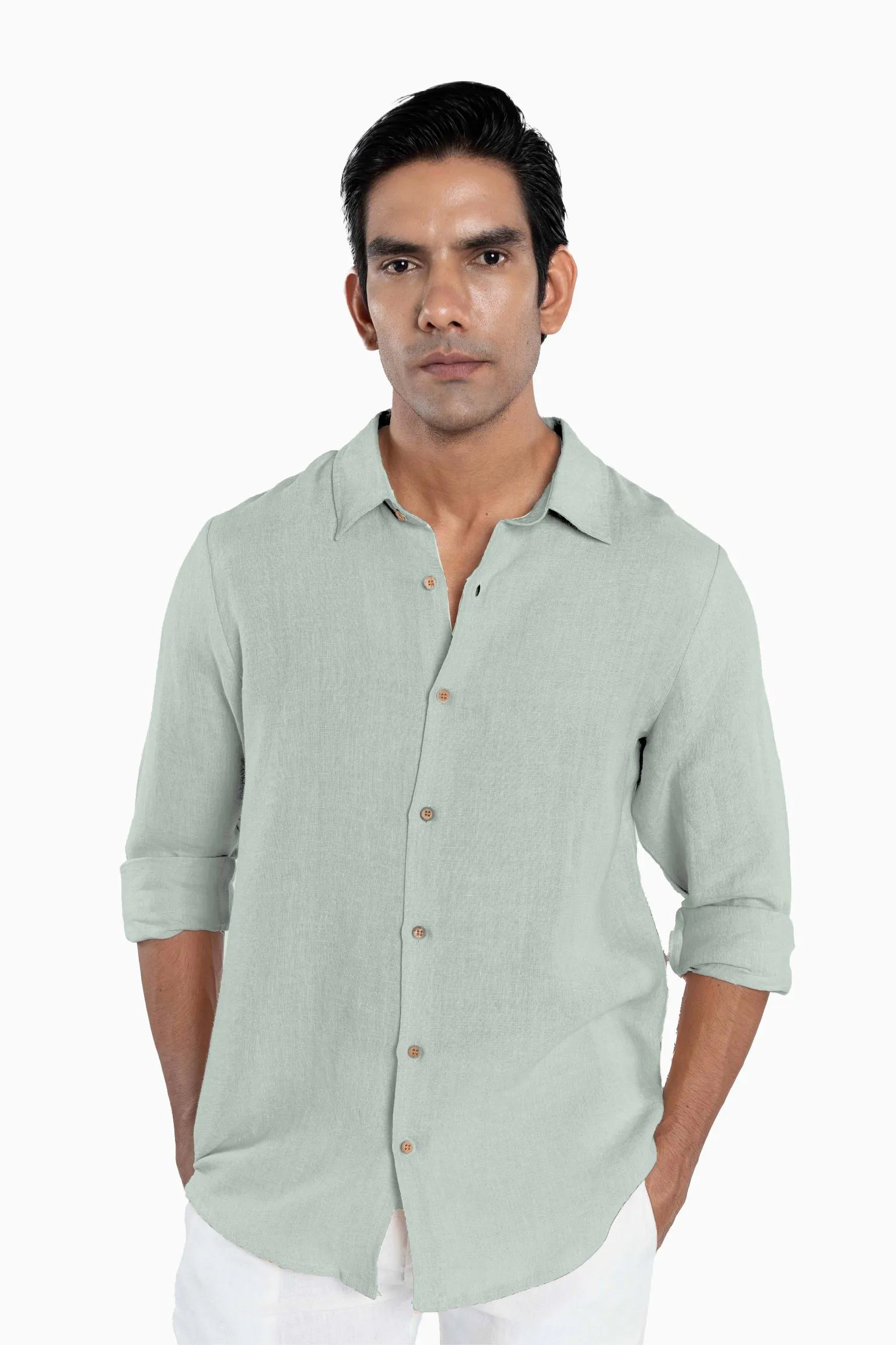 Linen Arlo Shirt-Oatmeal