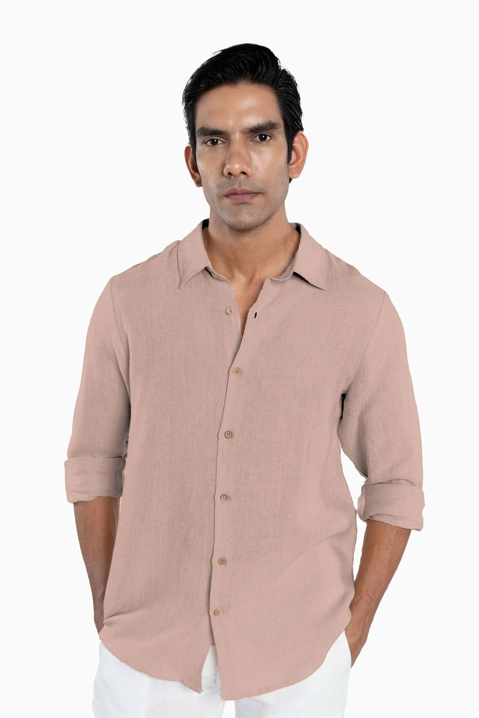 Linen Arlo Shirt-Oatmeal