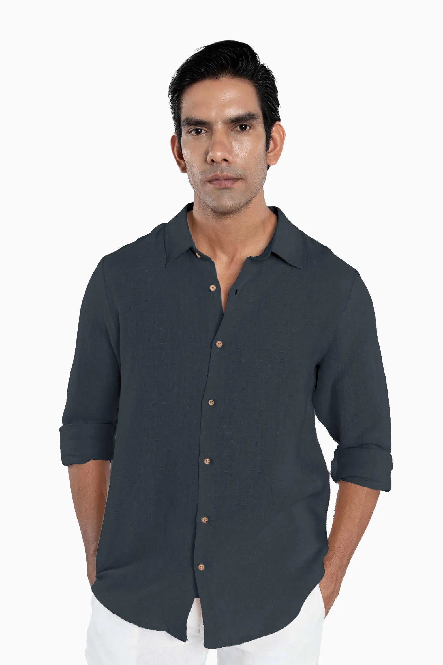Linen Arlo Shirt-Oatmeal