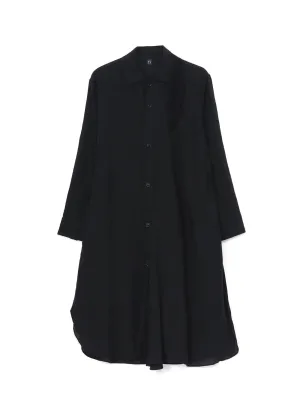 LINEN FRONT DRAPE SHIRTS DRESS