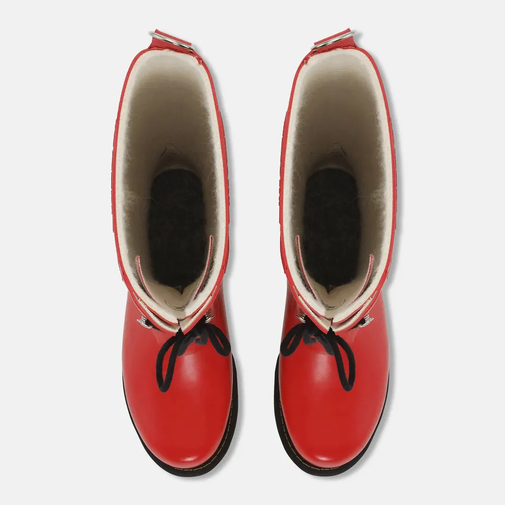 llse Jacobsen Long Lace Boots Red