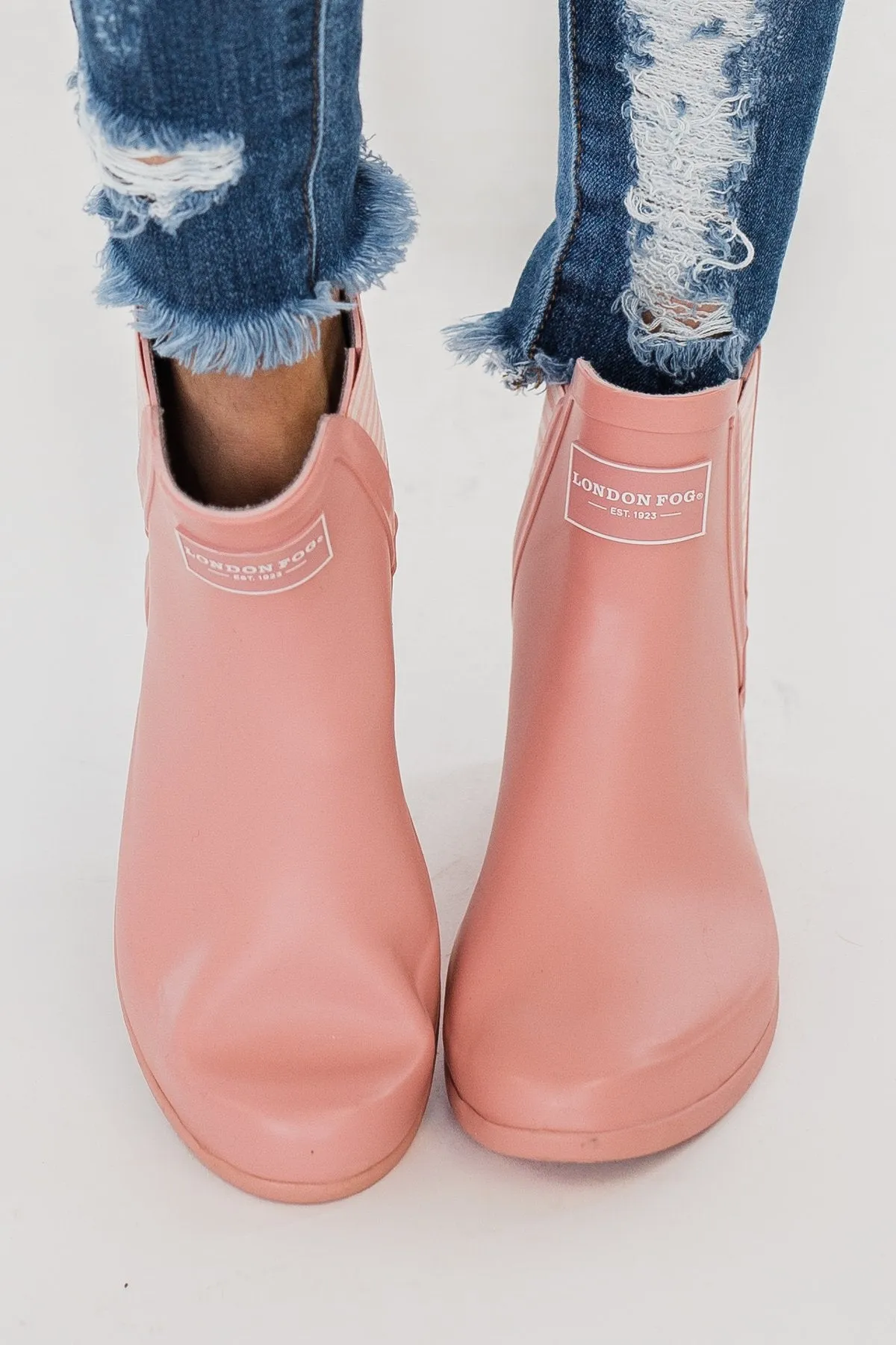 London Fog Piccadilly Rain Booties- Pale Pink