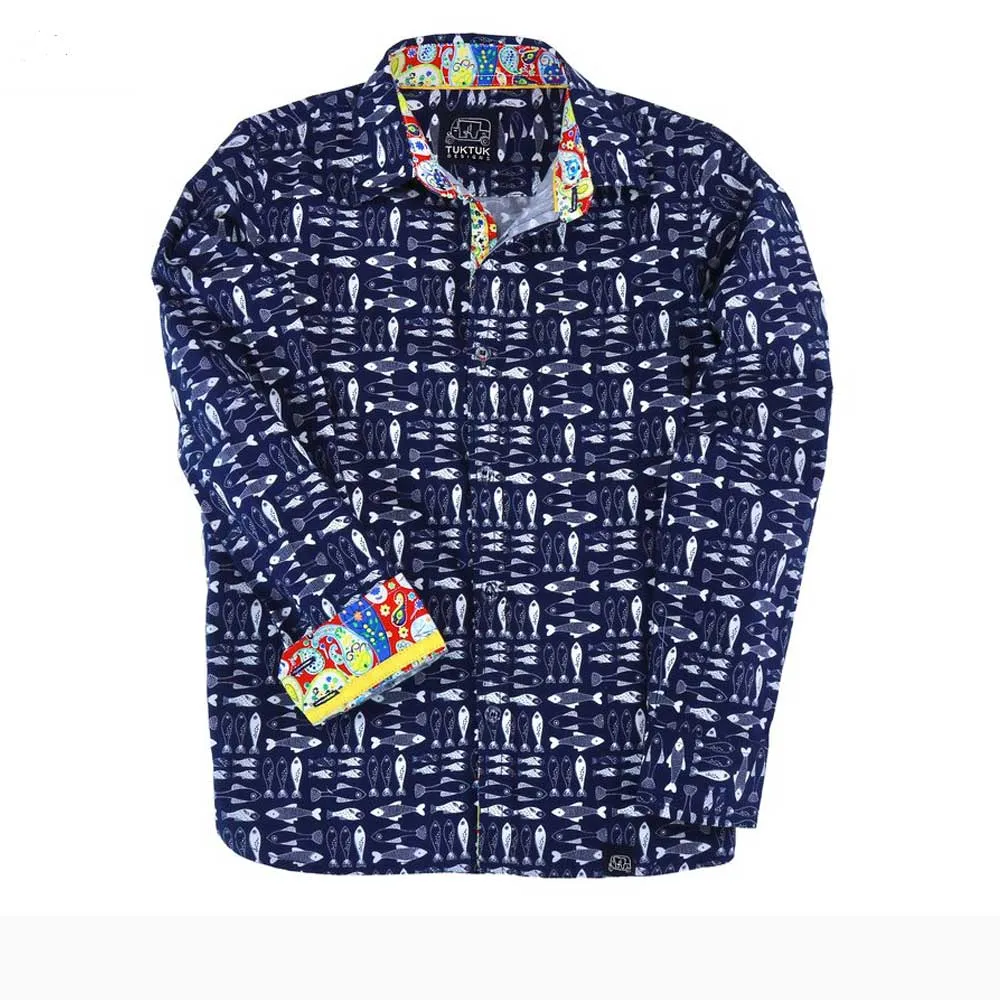 Long Sleeve Blue Fin Shirt