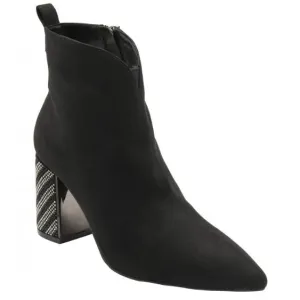 Lotus Lori Black Diamante Heeled Boots