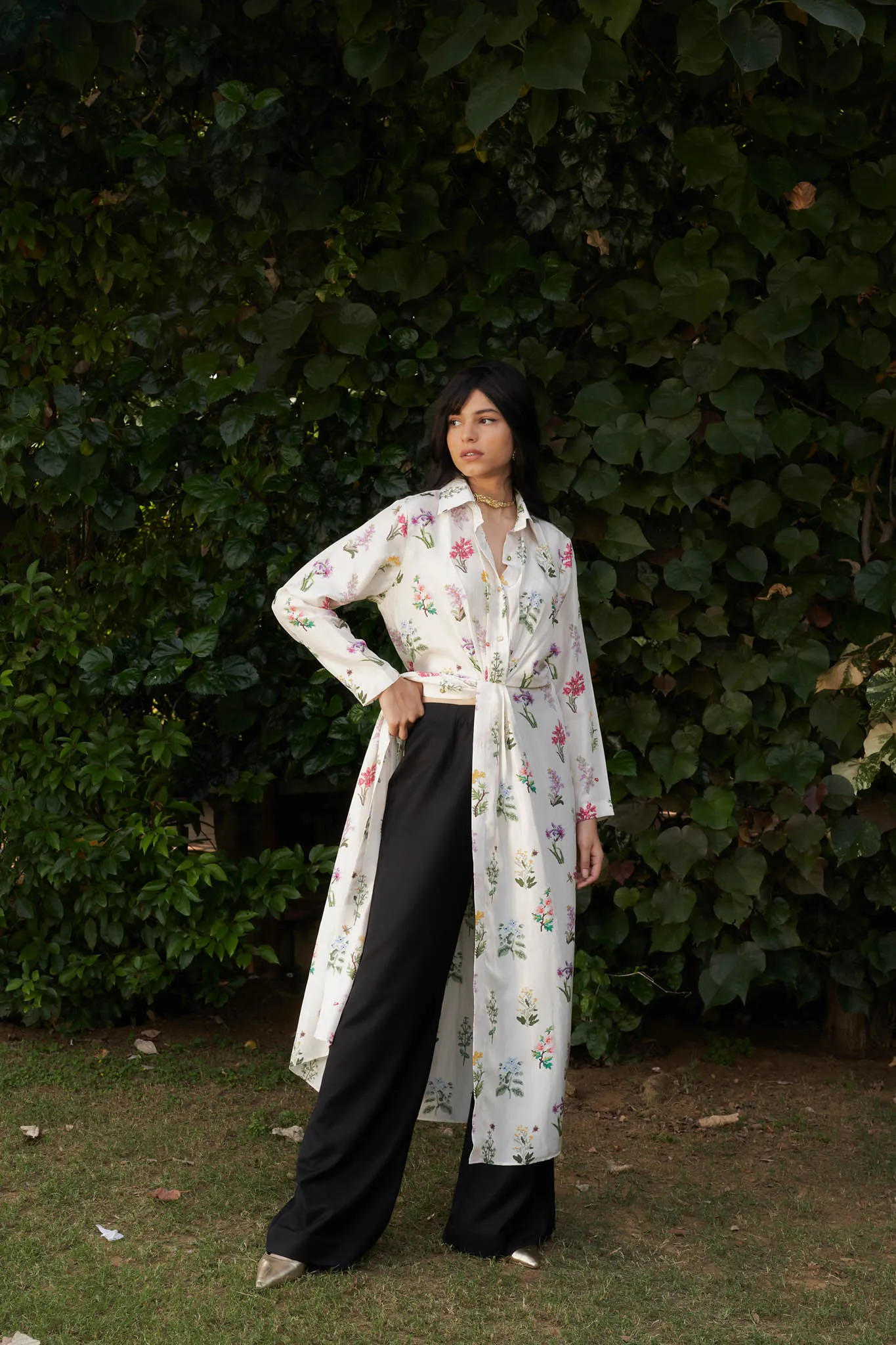 Love Sonnet Silk Shirt Dress