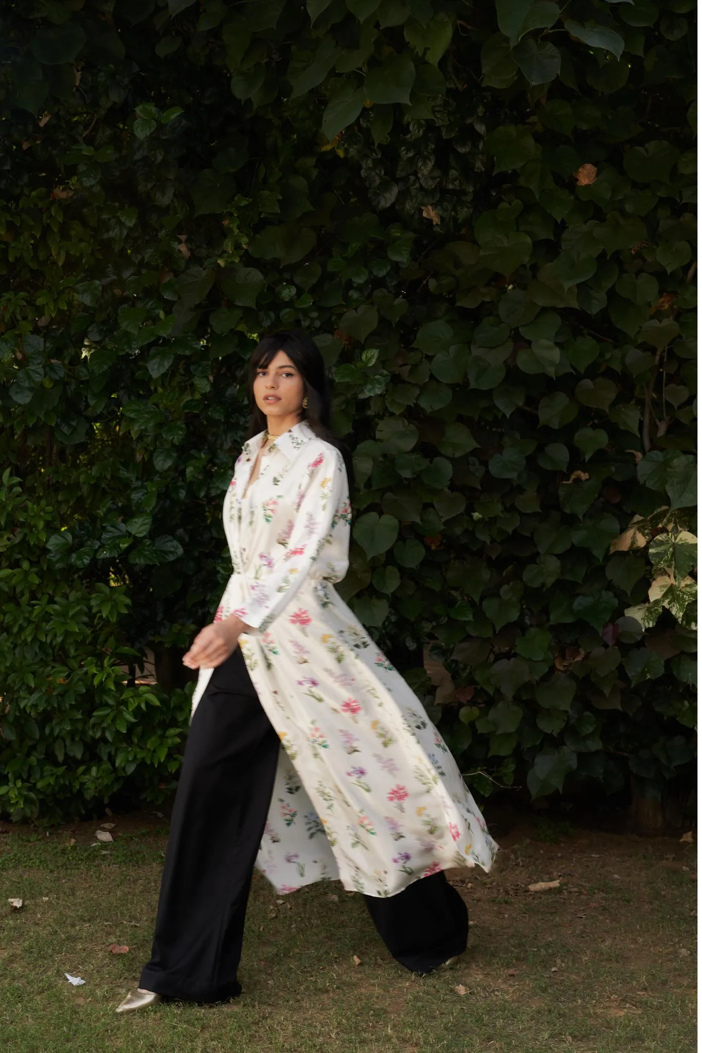 Love Sonnet Silk Shirt Dress