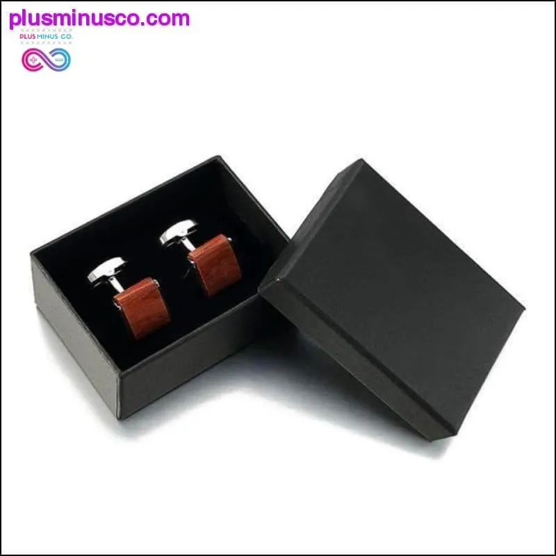 Luxury Natural Rosewood Square Tie Clips & Cufflinks For Men