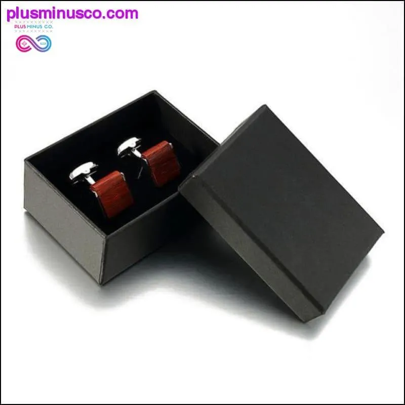 Luxury Natural Rosewood Square Tie Clips & Cufflinks For Men