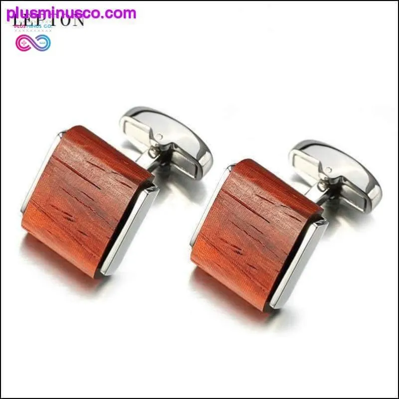 Luxury Natural Rosewood Square Tie Clips & Cufflinks For Men