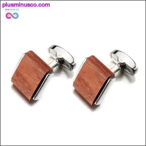 Luxury Natural Rosewood Square Tie Clips & Cufflinks For Men