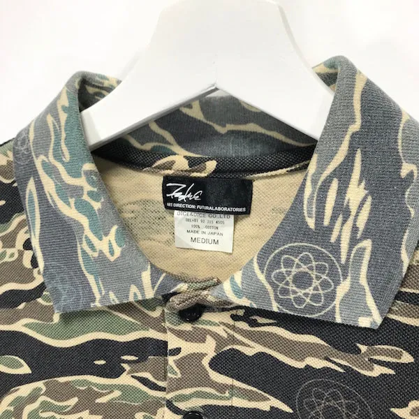 [M] Futura Laboratories Atom Tiger Camo Polo Shirt