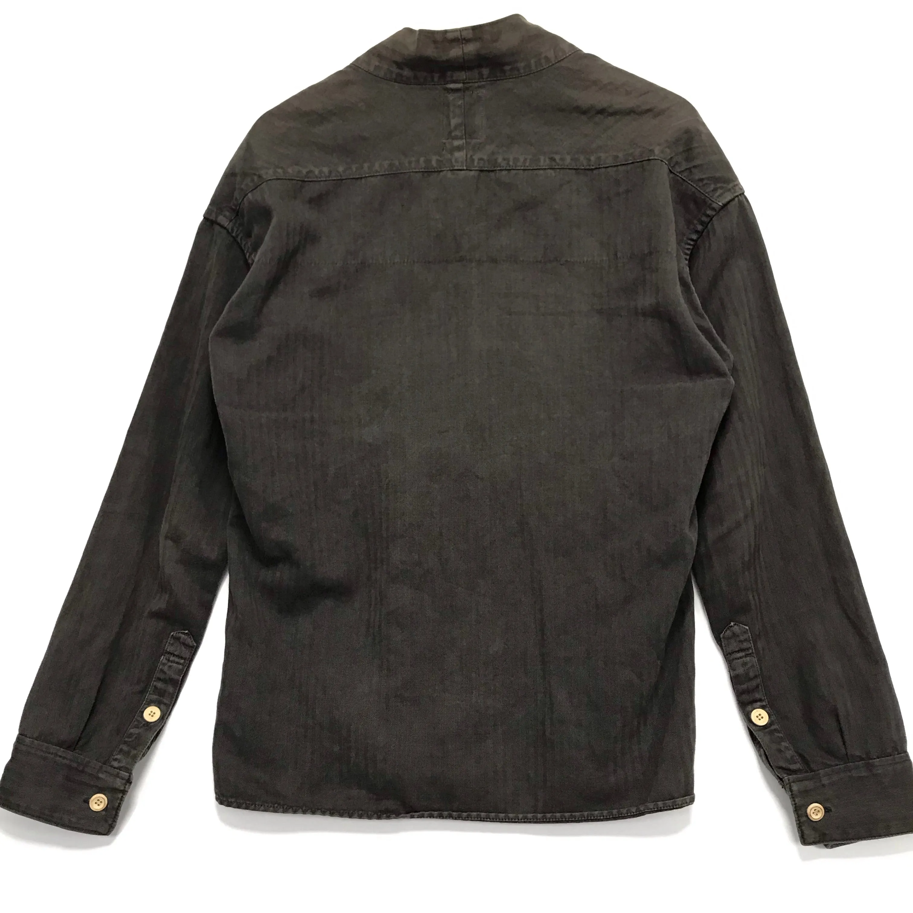 [M] Visvim SS15 Sendai Exclusive Lhamo Shirt Herringbone Cotton/Linen Brown