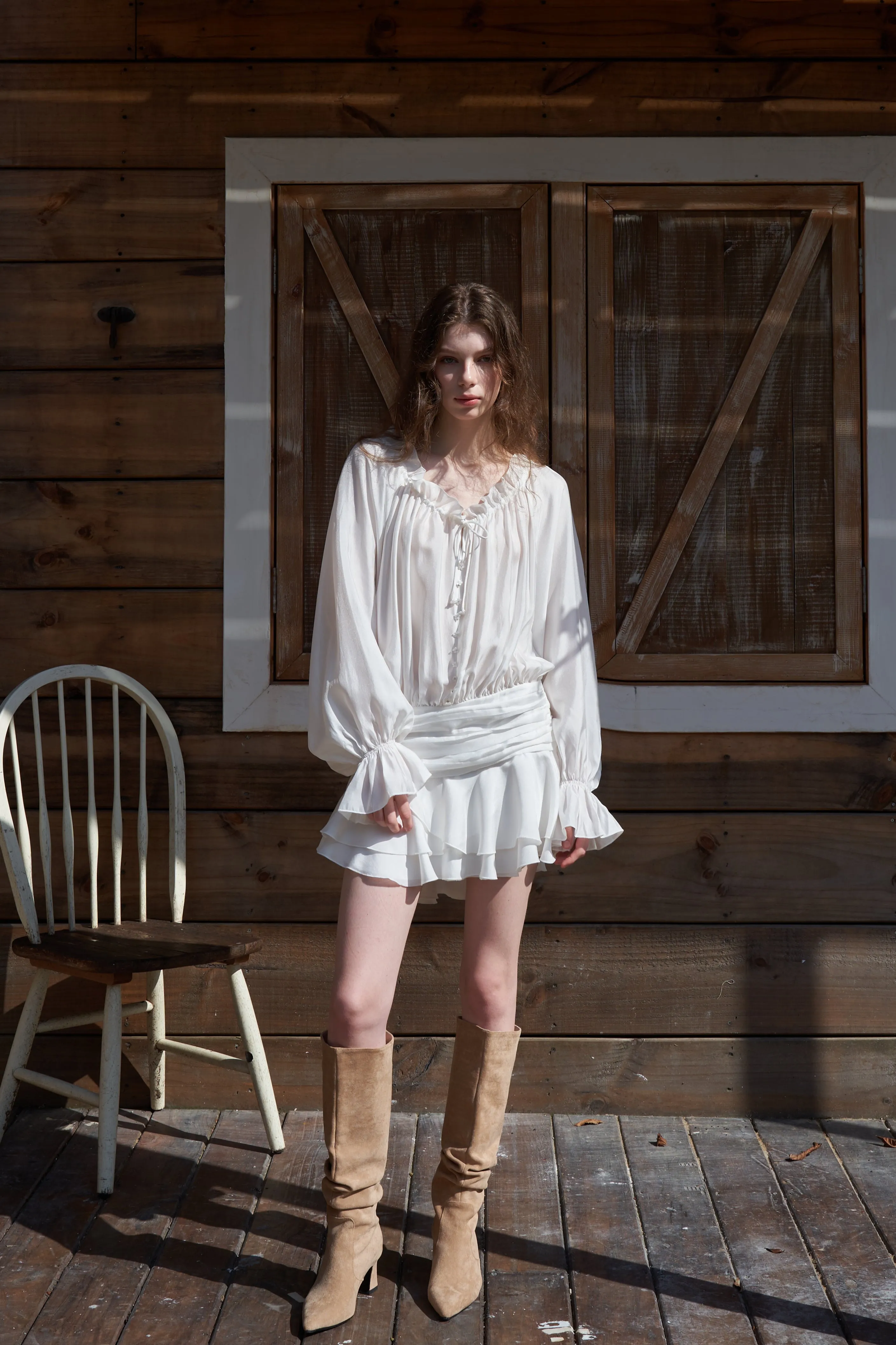 Mabel Suede Knee Boots - Camel