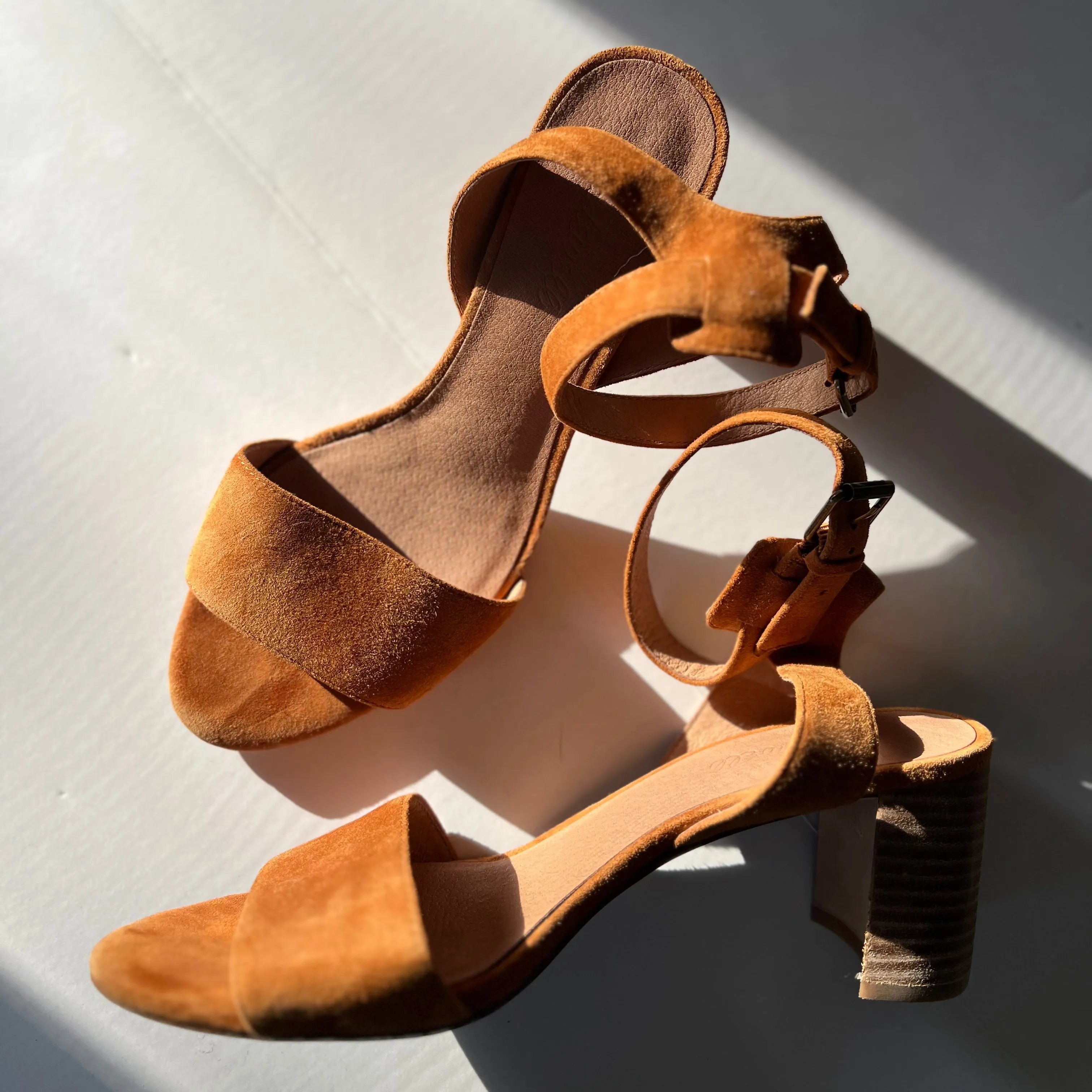 MADEWELL LEATHER STRAPPY HEELS, WOMEN'S 8.5