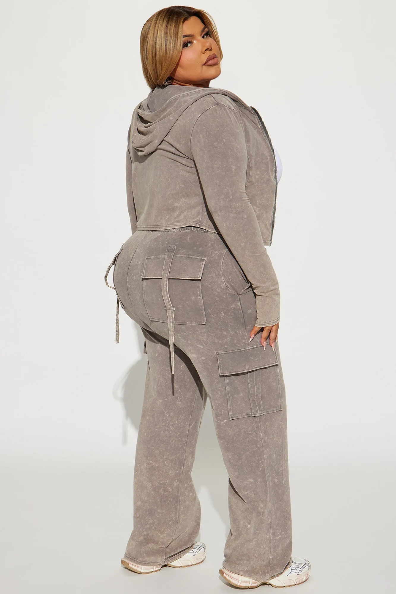 Maeve Mineral Wash Jogger Set - Taupe
