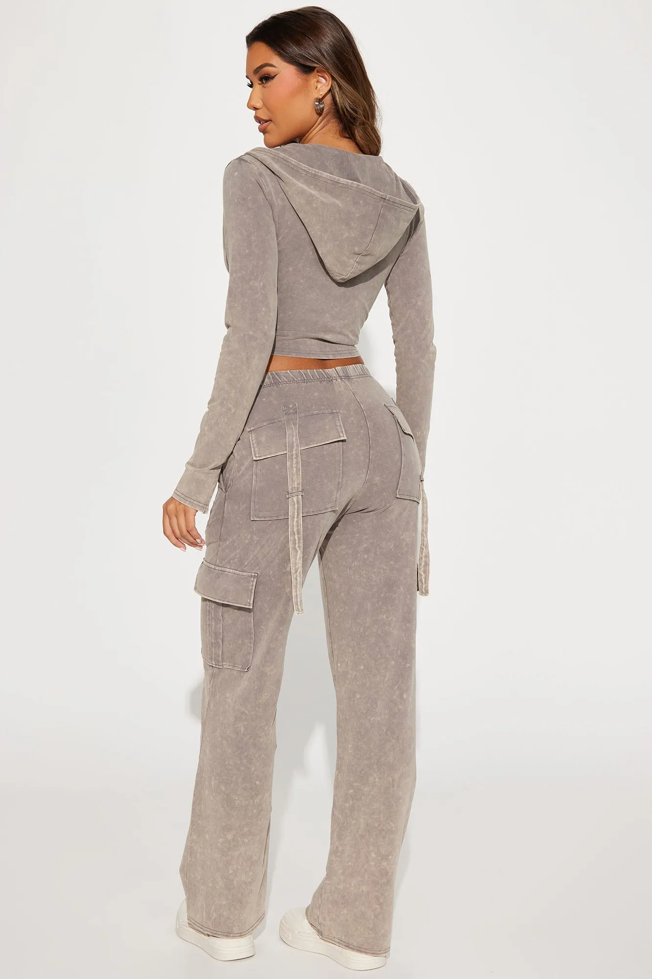 Maeve Mineral Wash Jogger Set - Taupe