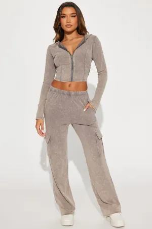 Maeve Mineral Wash Jogger Set - Taupe