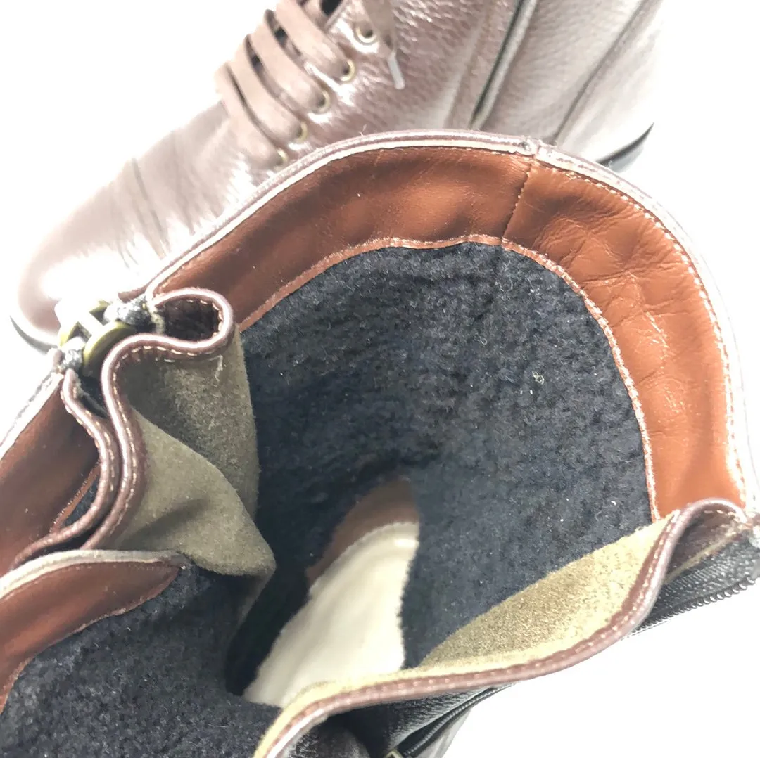 Manolo Blahnik Brown Leather "Lugata" Inner Lined Combat Boot