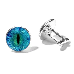 Men's Blue Pupil Time Gemstone Swank Cufflinks