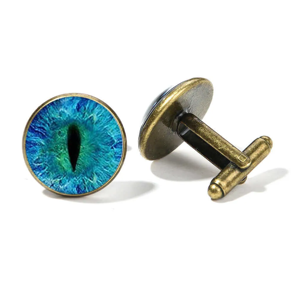 Men's Blue Pupil Time Gemstone Swank Cufflinks