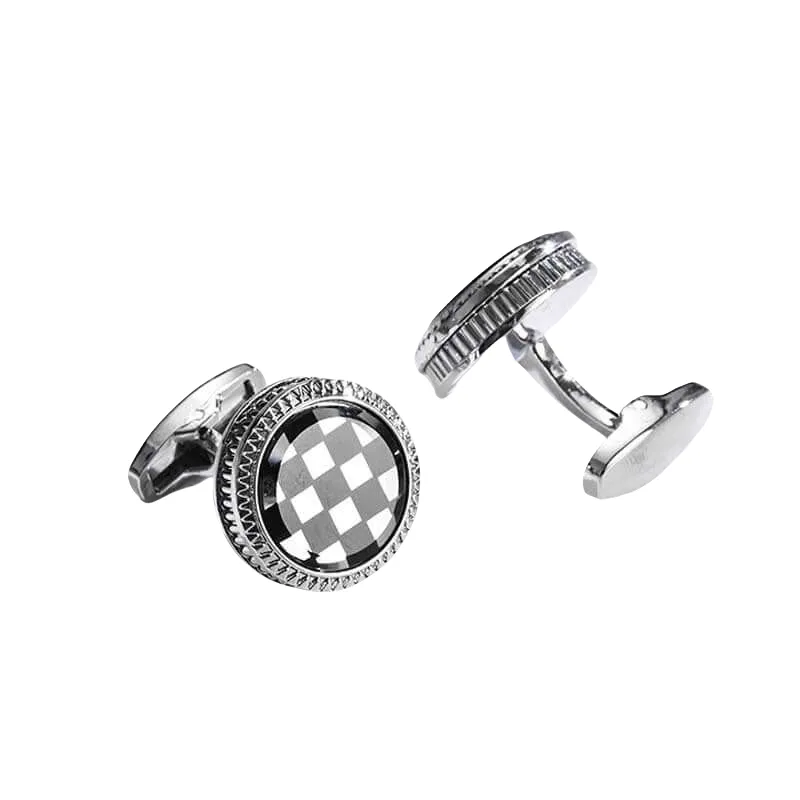 Men's Business Banquet Classic Checkerboard French Swank Cufflinks