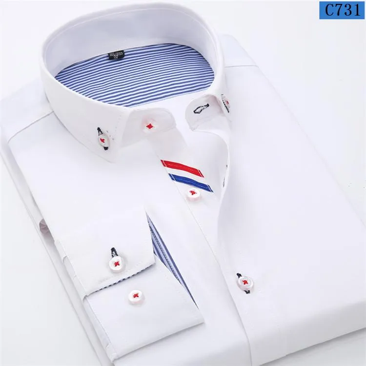 Men's Business Fashion Button Collar Dress Shirt