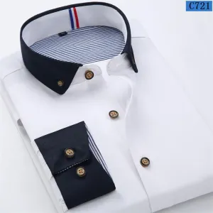 Men's Business Fashion Button Collar Dress Shirt