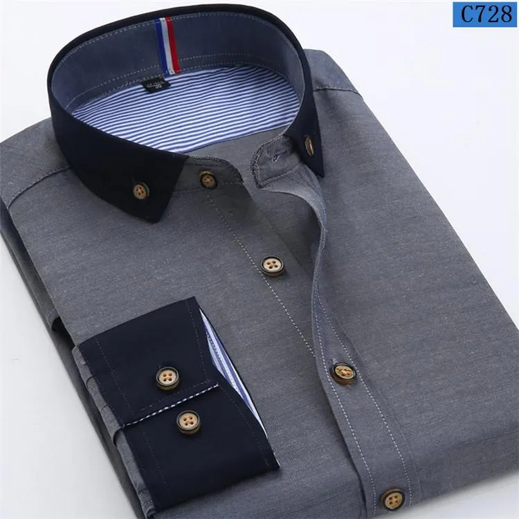 Men's Business Fashion Button Collar Dress Shirt