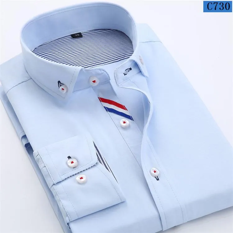 Men's Business Fashion Button Collar Dress Shirt
