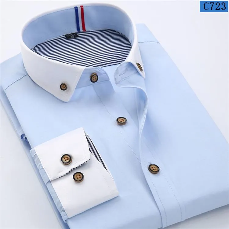 Men's Business Fashion Button Collar Dress Shirt
