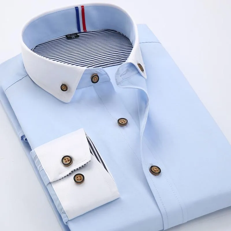 Men's Business Fashion Button Collar Dress Shirt