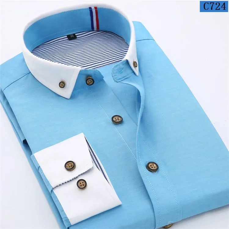 Men's Business Fashion Button Collar Dress Shirt